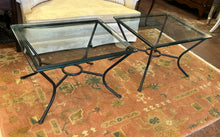 Load image into Gallery viewer, Glass Top End Table with Iron Base
