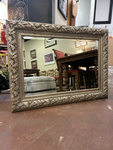 Load image into Gallery viewer, Beveled Mirror in Brushed Silver Decorative Frame
