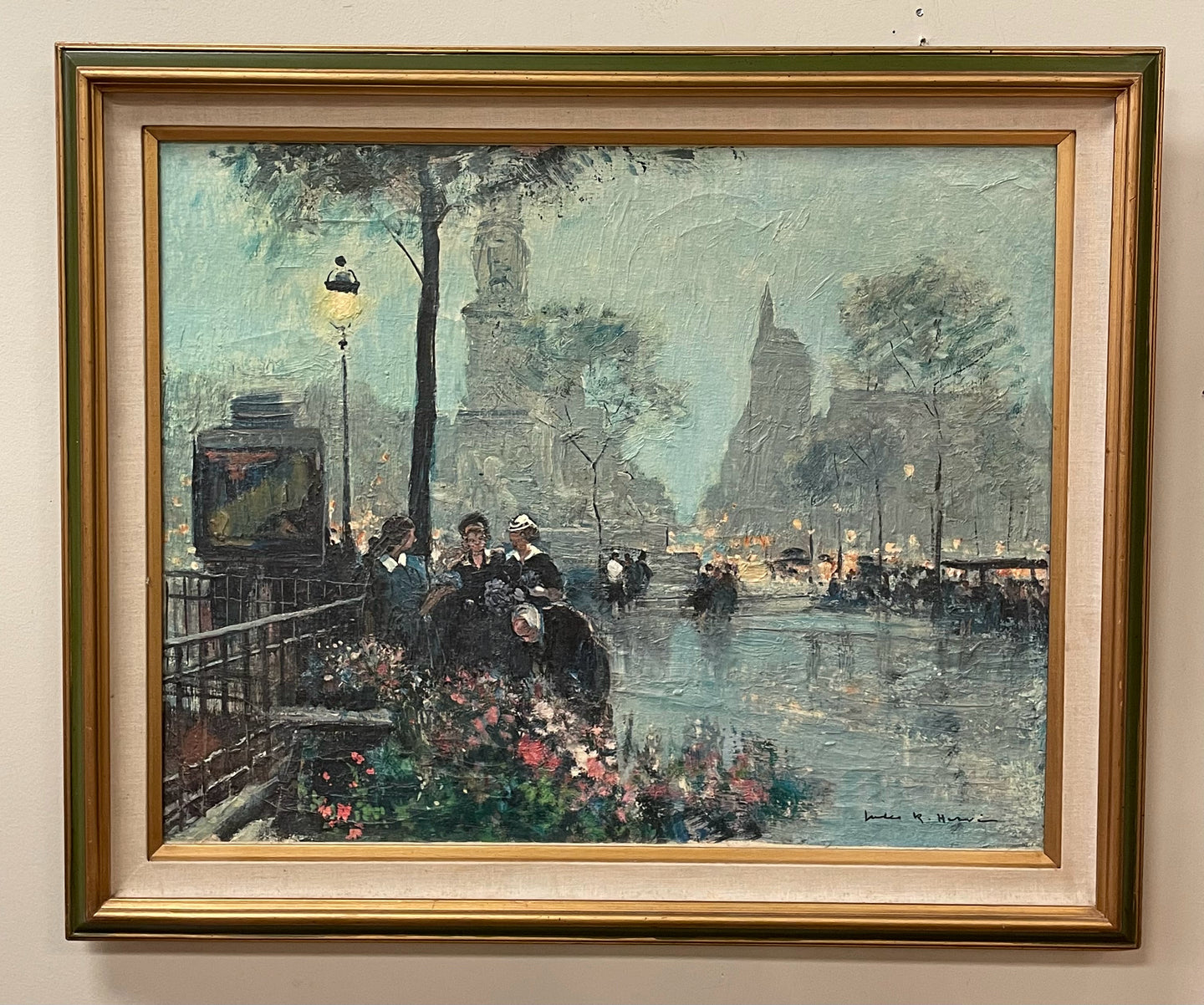 Oil of Paris Park Scene