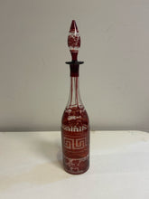 Load image into Gallery viewer, Vintage Bohemian Decanter with Greek Key Detailing
