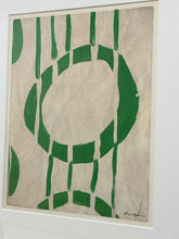 Load image into Gallery viewer, "Green Circle Series" I by Dana Gibson, signed, in White Washed Frame
