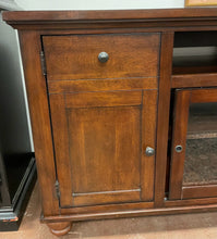 Load image into Gallery viewer, Wood Media Console with 2 Cabinets &amp; Sliding Glass Doors from Walter E. Smithe
