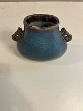 Load image into Gallery viewer, Blue &amp; Brown Ceramic Envelope Vase

