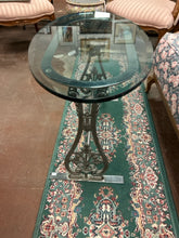 Load image into Gallery viewer, Oval Glass Top Coffee Table with Metal Base
