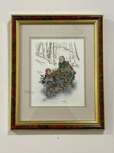 Load image into Gallery viewer, Framed Cross Stitch Winter Scene I

