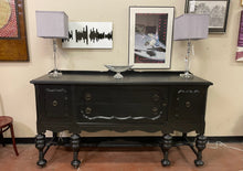 Load image into Gallery viewer, Black Painted Buffet with Two Drawers &amp;  Side Cabinets from Klamer Furniture
