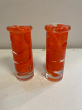 Load image into Gallery viewer, Pair of Swirl Candleholders from Kosta Boda
