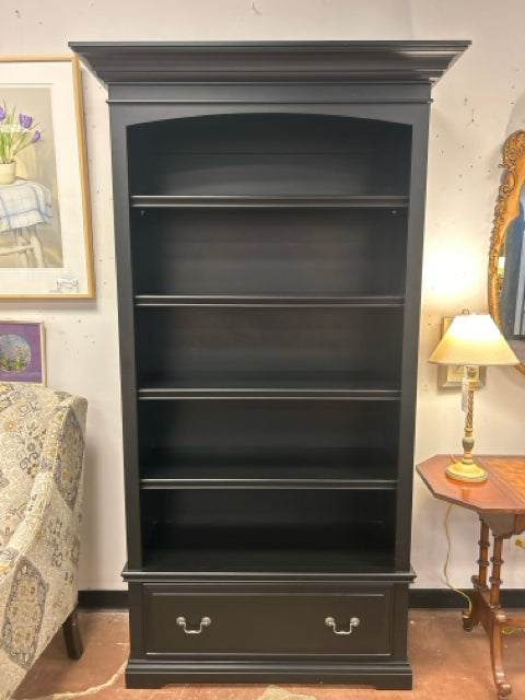 Black 5 Shelf Bookcase with One Drawer