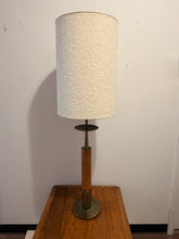 Load image into Gallery viewer, MCM Table Lamp with Wood and Brass Base from Stiffel
