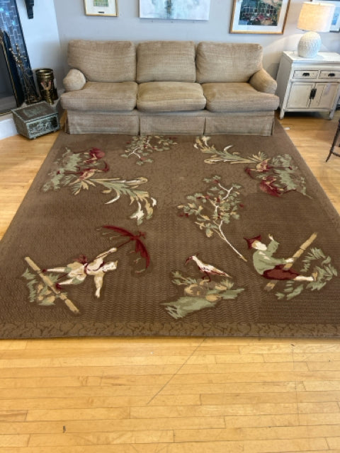 Wool Area Rug with  Asian Motif from Davis & Davis