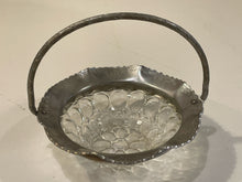 Load image into Gallery viewer, Glass Basket with Silver Trim and Handle
