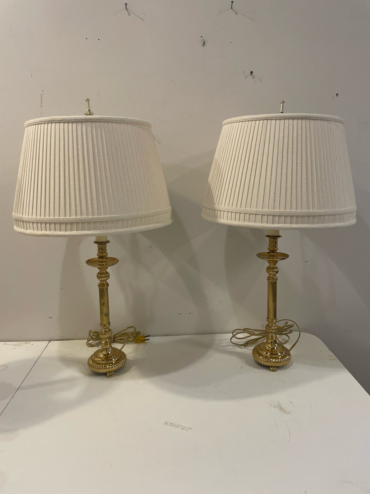 Pair of Brass Buffet Lamps