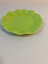 Load image into Gallery viewer, Four Green Ruffled Dinner Plates/Platters from Crate &amp; Barrel
