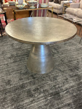 Load image into Gallery viewer, Dirk Industrial Loft Silver Metal Pedestal Bistro Table from Kathy Kuo Home
