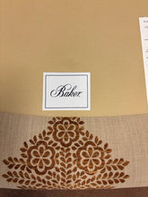 Load image into Gallery viewer, Custom Brown and White Curved Wingback Accent Chair with Velvet Pillow from Baker Furniture
