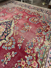 Load image into Gallery viewer, Raspberry, Blue, Green Oriental Area Rug

