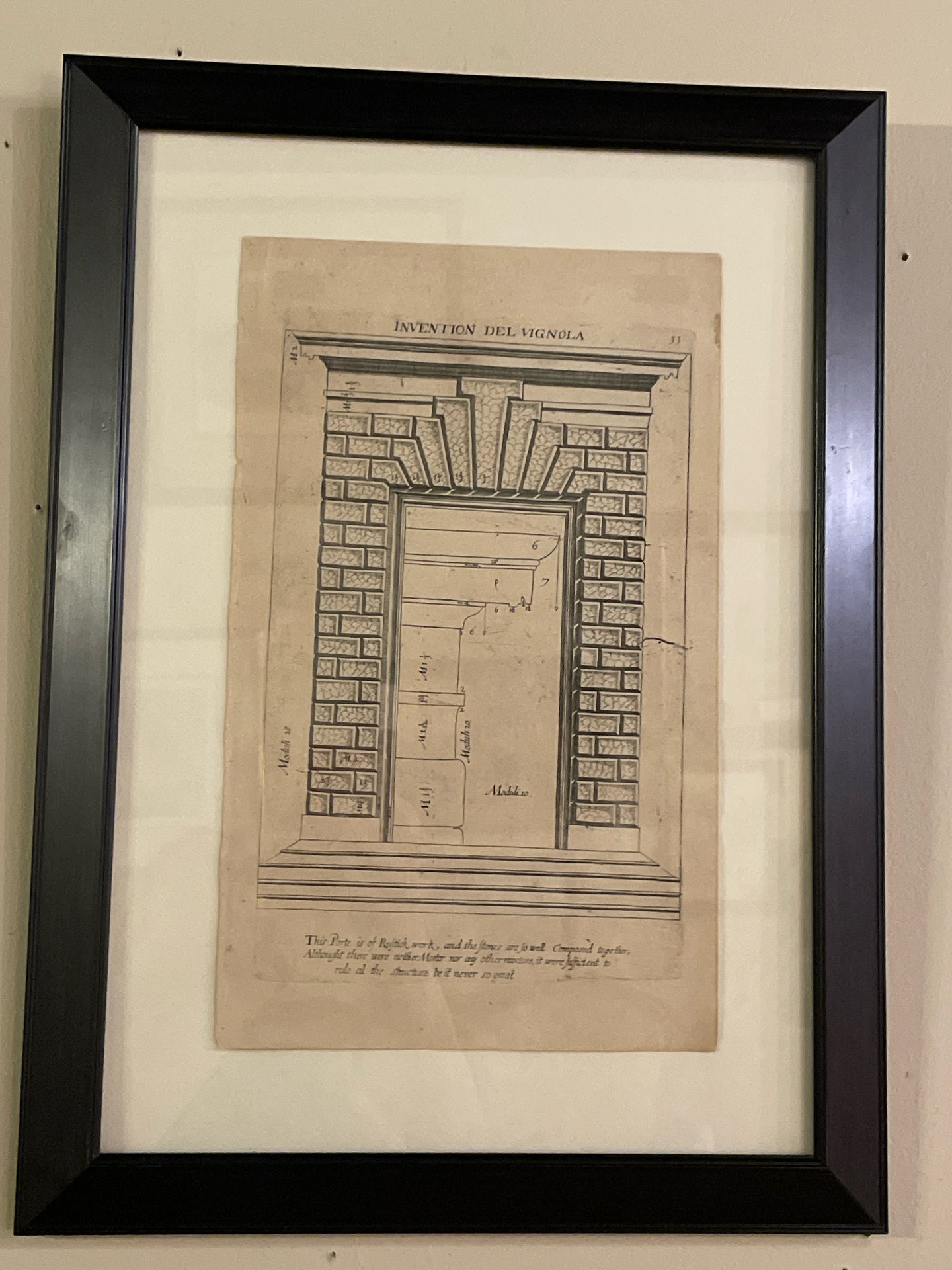 Framed Page Rustic Door of Tuscan Order -  Invention Del Vignola