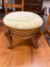 Load image into Gallery viewer, Wood Footstool with Floral Upholstery
