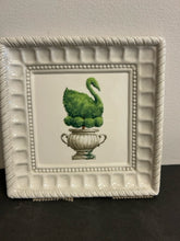 Load image into Gallery viewer, Set of Four Ceramic Plates with Garden Topiaries
