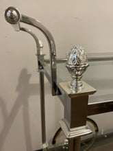 Load image into Gallery viewer, Metal &amp; Glass Bar Cart with Pineapple Finials
