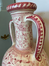 Load image into Gallery viewer, Pink &amp; White Floor Vase from Grandi Maioliche Ficola - Deruta, Italy
