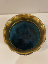 Load image into Gallery viewer, Brass &amp; Blue Cachepot
