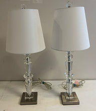 Load image into Gallery viewer, Pair of Acrylic Lamps with White Shades
