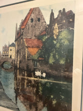 Load image into Gallery viewer, Hand Colored Etching &quot;The Swans of Cassiers&quot; by Hendrick Cassiers, Signed
