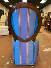 Load image into Gallery viewer, Striped Upholstered Chair on Wheels
