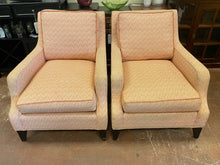 Load image into Gallery viewer, Pair of Orange &amp; Cream Upholstered Arm Chairs from Ethan Allen
