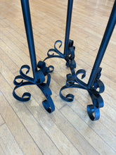 Load image into Gallery viewer, 3 Black Wrought Iron Candleholders
