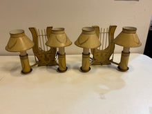 Load image into Gallery viewer, Pair of Vintage Lyre Shaped Metal Sconces
