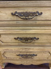 Load image into Gallery viewer, Three Drawer Yellow Wood Nightstand
