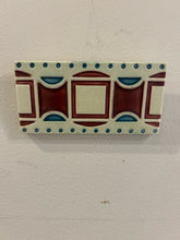 Load image into Gallery viewer, Small Cranberry &amp; Turquoise Decorative Tile
