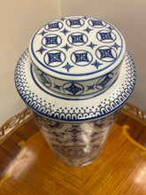 Load image into Gallery viewer, Ceramic Lidded Blue &amp; White Jar
