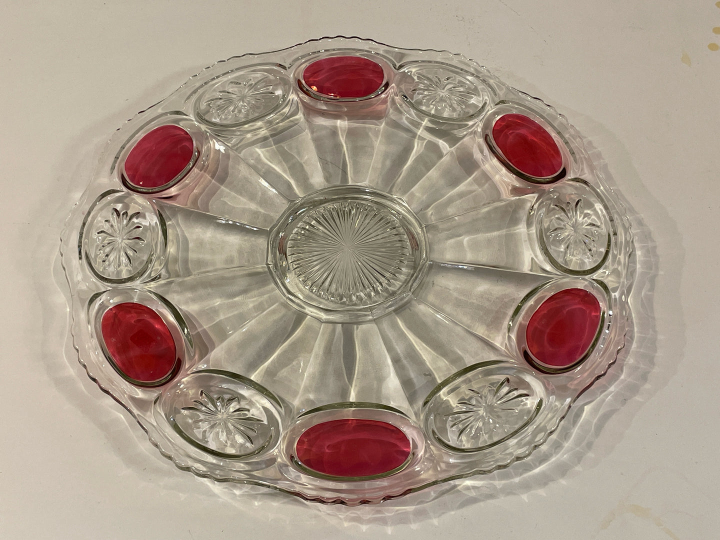 Large Glass Scalloped Edge Platter from Tiffin-Franciscan