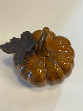 Load image into Gallery viewer, Small Brown Ceramic Pumpkin
