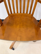 Load image into Gallery viewer, Wood Swivel Desk Chair on Wheels from Pottery Barn
