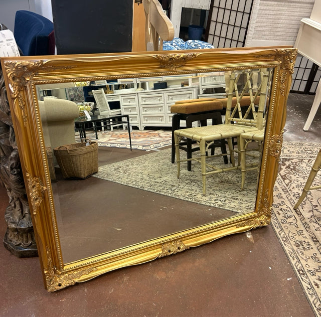 Ornate Gold Framed Beveled Mirror