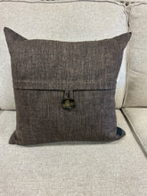 Load image into Gallery viewer, Brown Throw Pillow with Decorative Button
