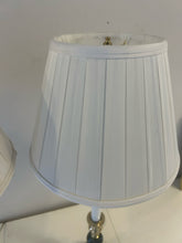 Load image into Gallery viewer, Pair of Marble Base &amp; Brass Buffet Lamps
