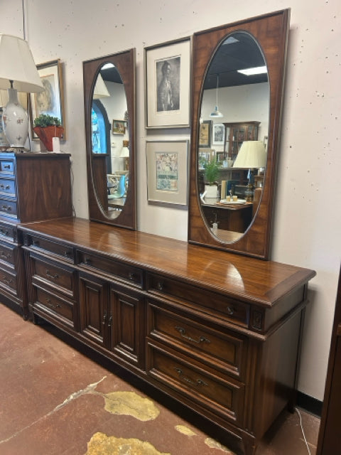 MCM 7 Drawer Dresser with Two Mirrors from White Furniture Co.