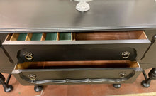 Load image into Gallery viewer, Black Painted Buffet with Two Drawers &amp;  Side Cabinets from Klamer Furniture
