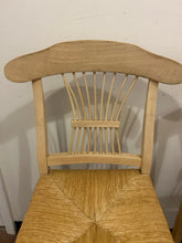 Load image into Gallery viewer, Pair Blonde Wood Counter Stools with  Rush Seats
