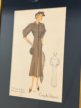 Load image into Gallery viewer, Art Deco "Croquis Elegants" Print, Woman in Brown
