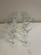 Load image into Gallery viewer, 8 Wine Goblets with Blue Swirl Detail
