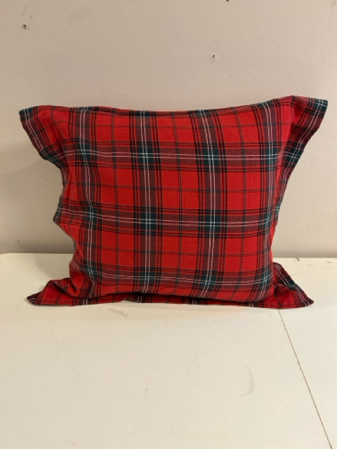Holiday Plaid Euro Pillow Cover from William Sonoma with Ralph Lauren Down Insert
