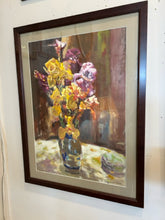Load image into Gallery viewer, Origiinal Still Life Yellow &amp; Pink  Flowers in Vase  by Czeslaw Jan Pyrgies, signed
