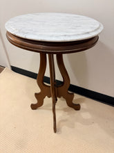 Load image into Gallery viewer, Victorian Parlor Table with Removable  Marble Top and Wood Base
