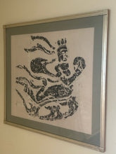 Load image into Gallery viewer, Chinese "Aspara" Hanging Scroll Rubbing in Gold Frame with Plexiglass
